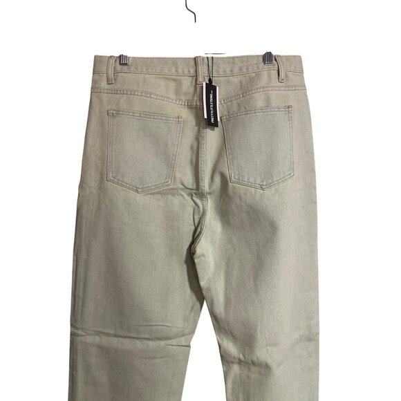 PrettyLittleThing Vintage Wash Split Hem Jeans Womens Size US 10 Green Tint - Picture 4 of 8